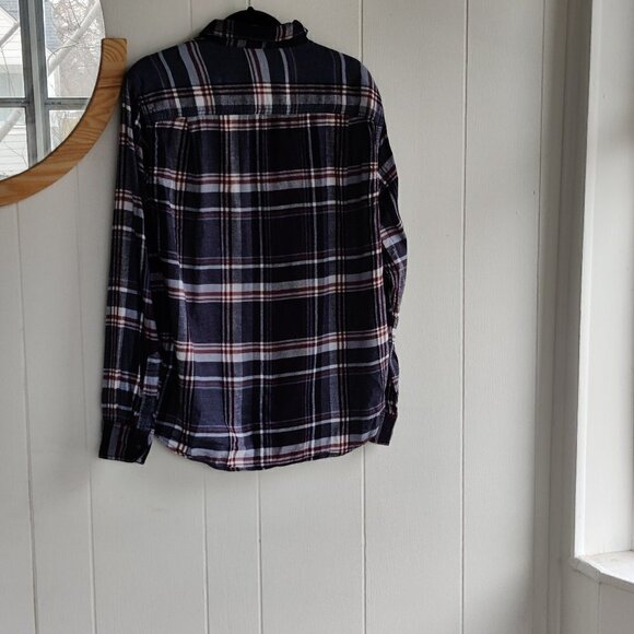 Flannel Shirt for Men by G George, softest cotten flannel, Blue, Red, Cream Sz L - Picture 2 of 6